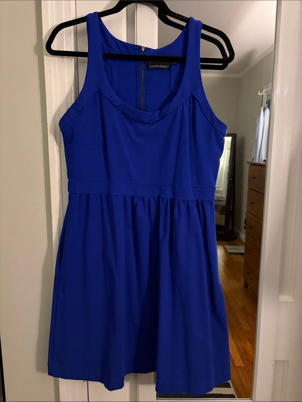 Cynthia Rowley Bold Cobalt Sleeveless Fit-and-Flare Dress